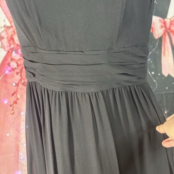 Trina Turk Black 100% Silk Ostrich Feather Trim Dress 8 - Picture 9 of 11